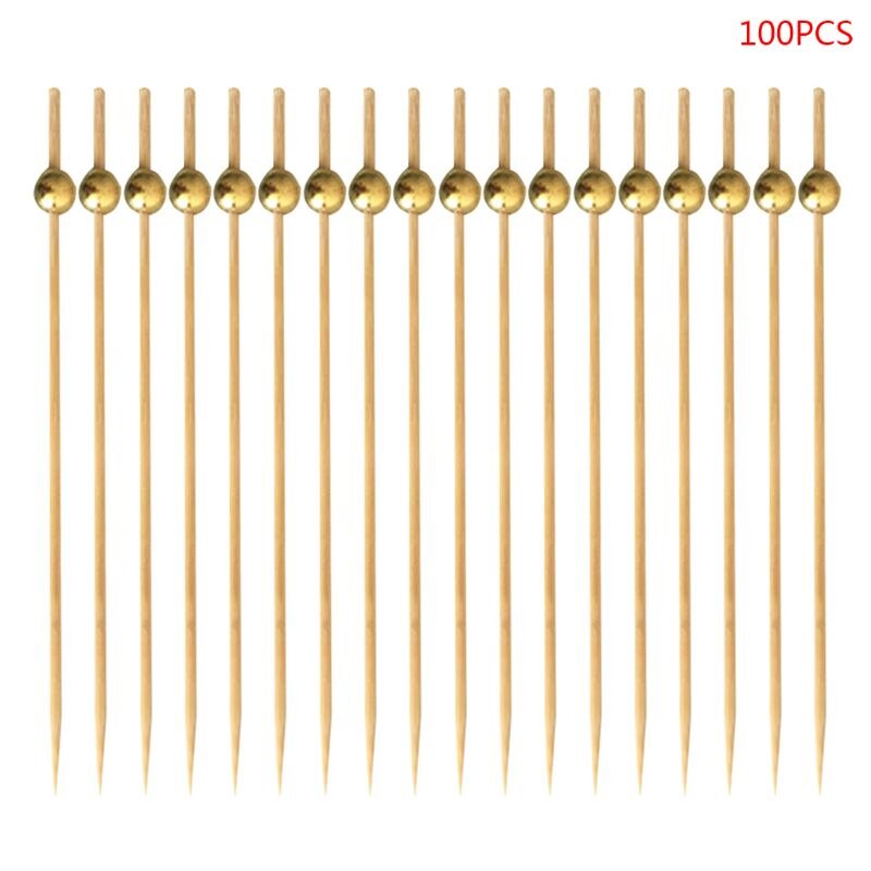 100Pcs Kralen Voedsel Picks Dessert Buffet Fruit Salade Vork Cake Muffin Party Groente Sticks Cocktail Tandenstokers Cake Teken: Default Title