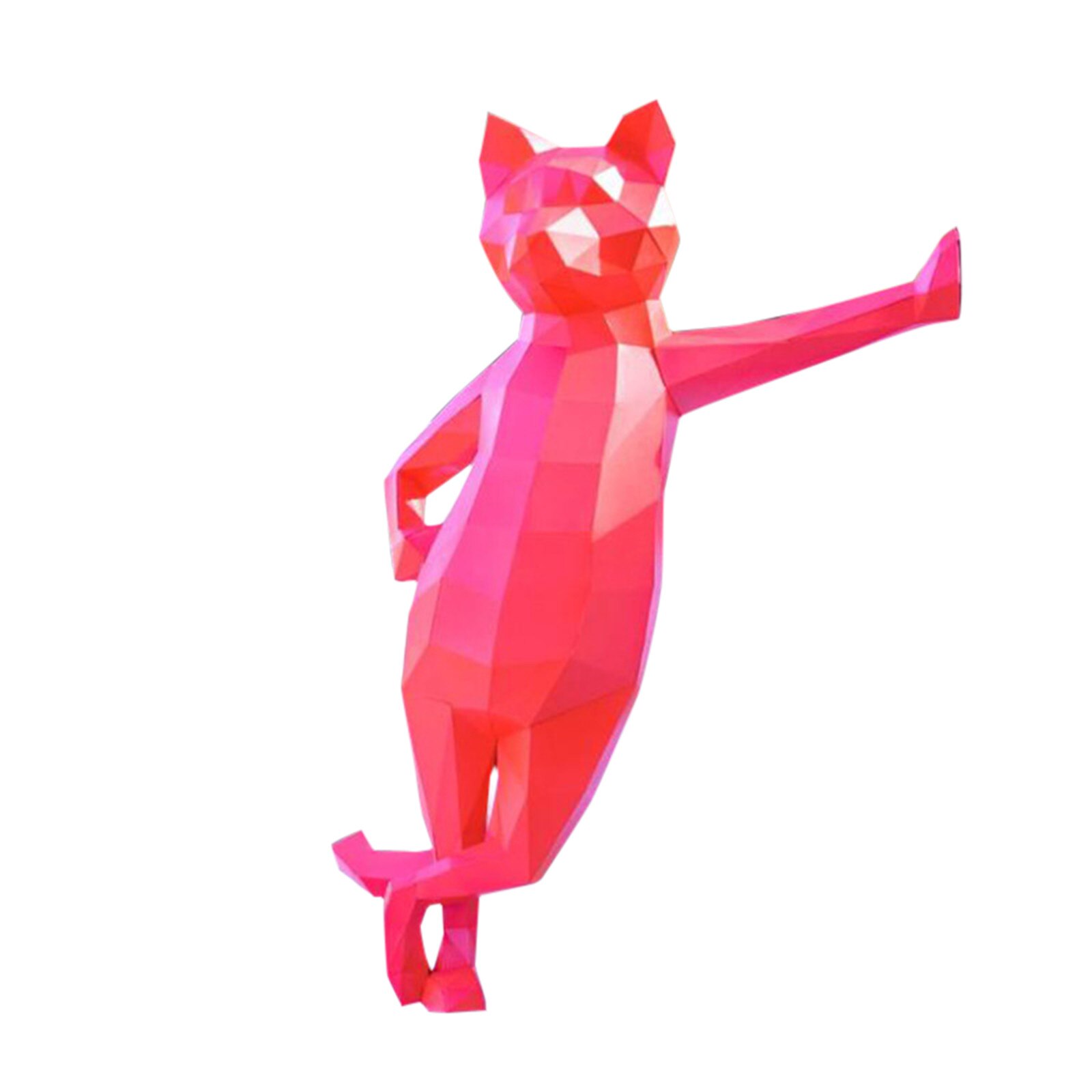 3d papier animaux modèles beau chat papier bricolage manuel décorations pour la maison à la main géométrique papier figurines d'action D07: B