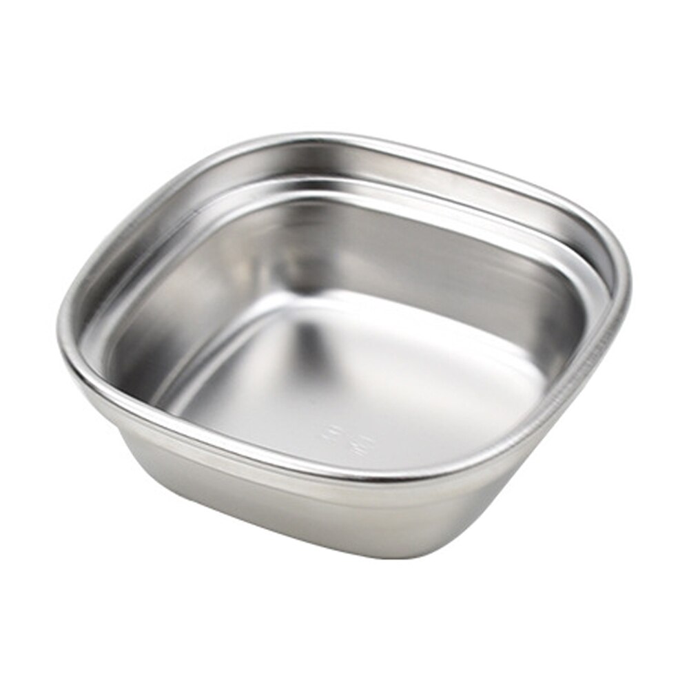 Kitchen Stainless Steel Storage Organizer Plate Saucer Snacks Vinegar Soy Plates Tableware Food Seasoning Tray Dish Tableware: 01