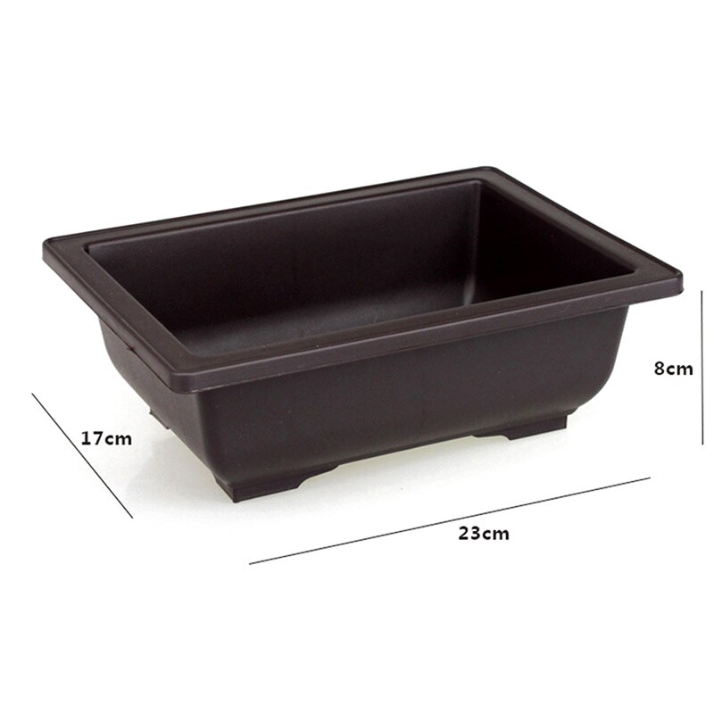 Maceta de plástico para flores, cuenco cuadrado para bonsái, para guardería, cuenco rectangular de imitación, 1 unidad: RL