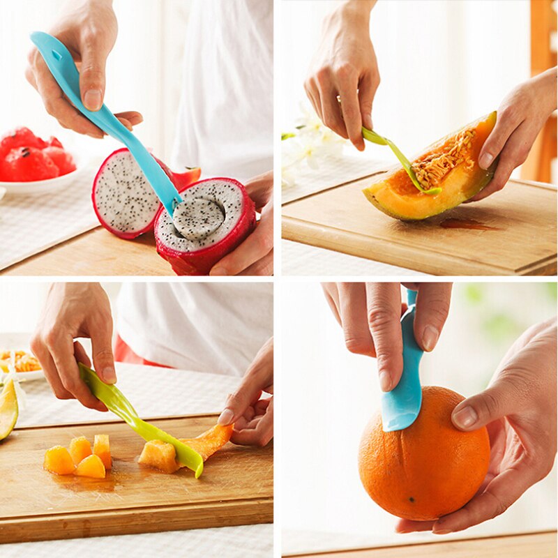multifunctionele fruit groente gereedschap cutter draagbare plastic huid dunschiller praktijk tool groenten en fruit snijder