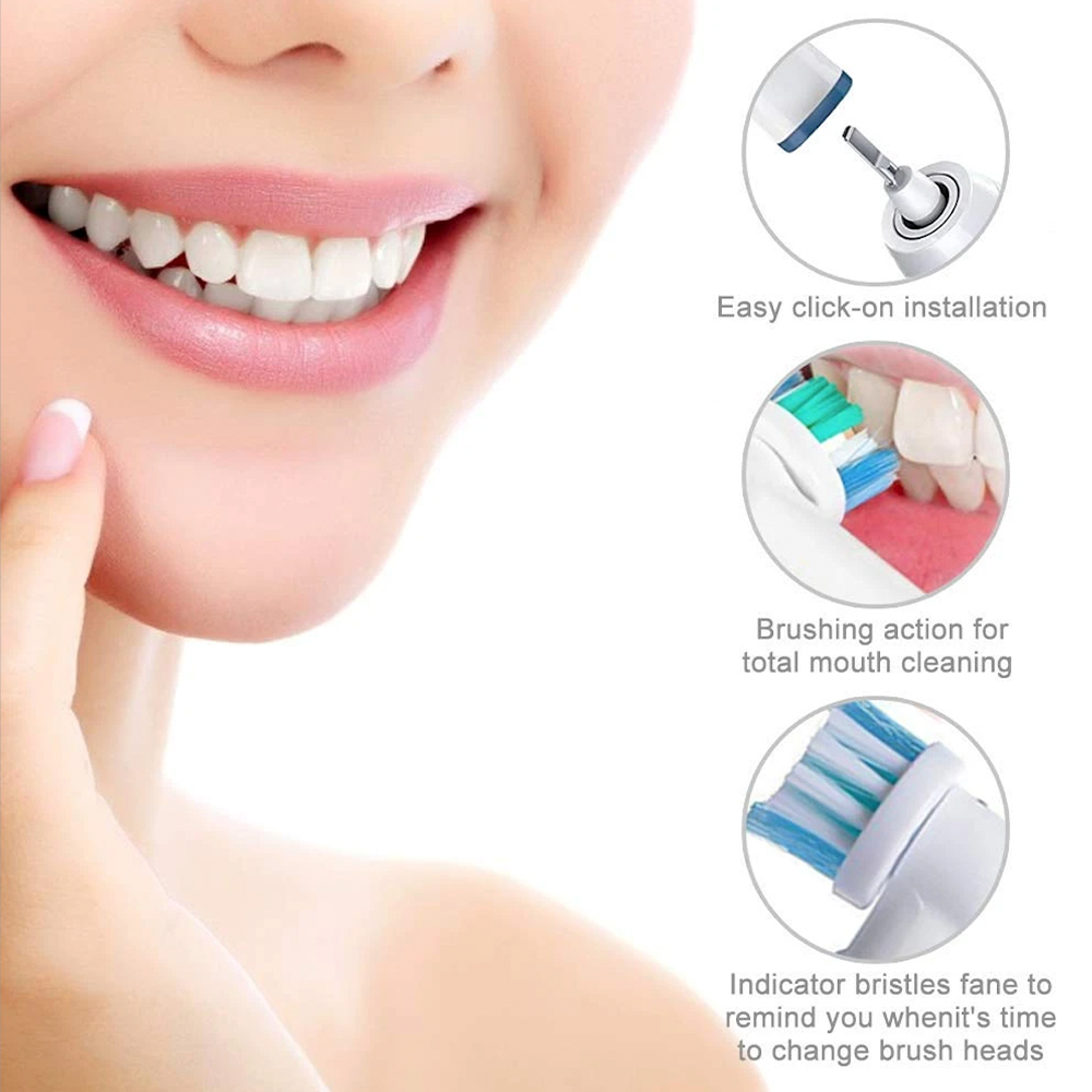 20 stuks zwarte vervangende opzetborstels voor oral-b  d12 d16 d100 elektrische tandenborstels (advanced power pro health).