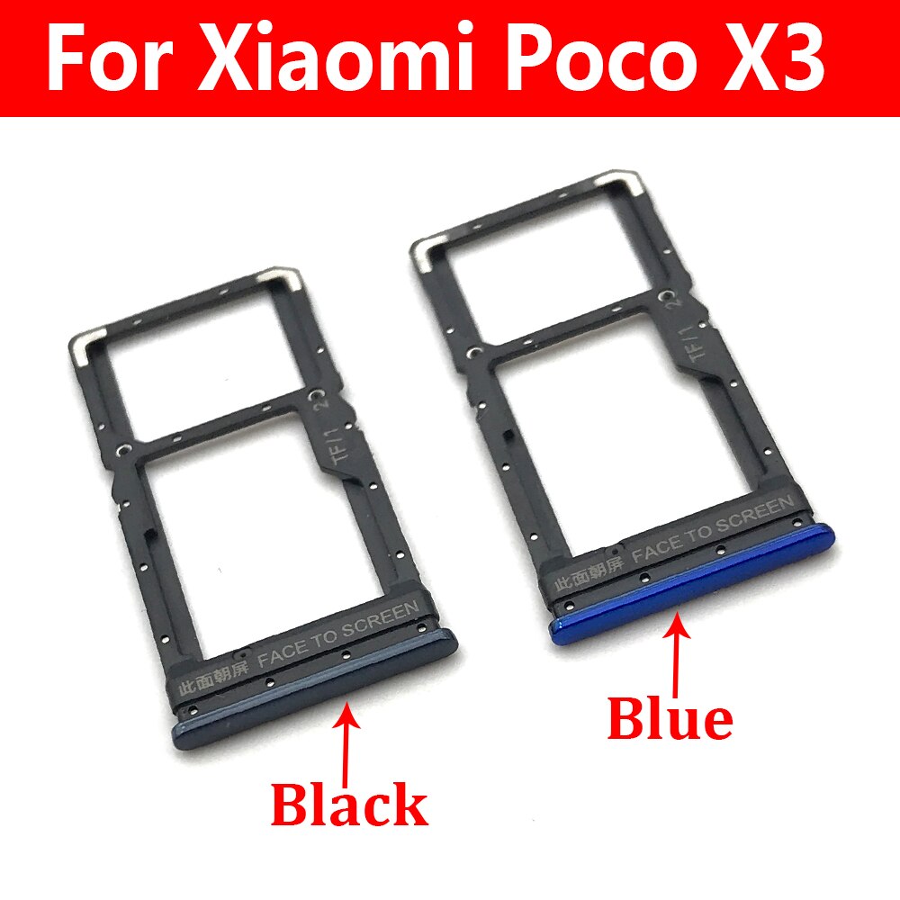 10Pcs Sim Card Tray Slot Houder Adapter Socket Reparatie Onderdelen Voor Xiaomi Poco X3 Nfc/Poco M3
