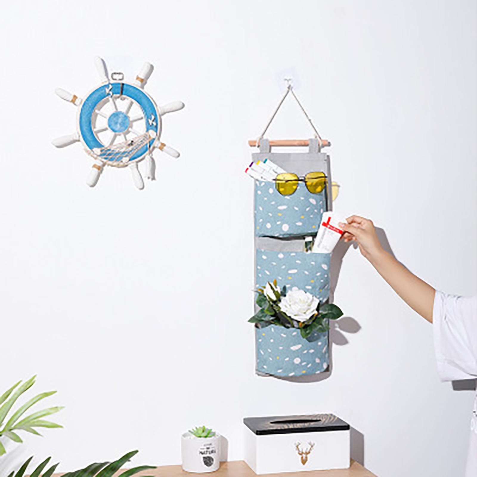 Closet Hanging Organizer 3 Large Pouch Wadrobe Door Wall Mounted Cosmetic Makeup Toy Jewelry Sundries Storage Bag Hang Organizer