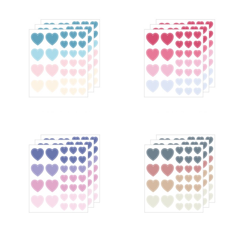 3 Sheets Love Heart Stickers Journal Stickers Kawaii Stationery Sticker DIY Diary Scrapbooking Sticker Cute Washi Stickers