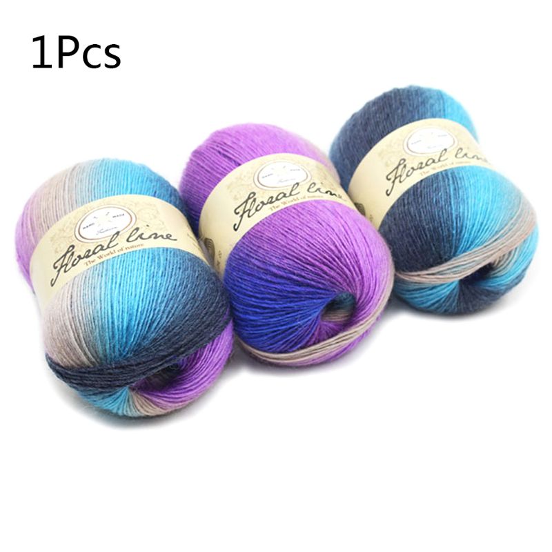 Weichen Kammgarn Garn Regenbogen Gradienten Farben DIY Baby Stricken Wolle Schal Schal Häkeln Gewinde Liefert