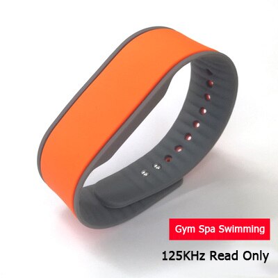 Pulsera EM 125Khz EM4100, pulsera de silicona RFID, solo lectura, Protocolo 18000-2: WB06-Orange