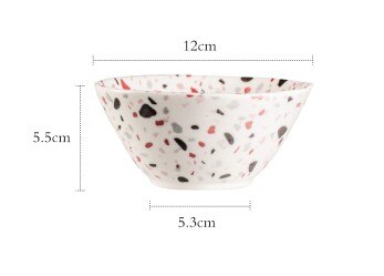 Terrazzo Diner Borden Dessert Gerechten Kom Servies Sets Retro Matte Geglazuurd Huishoudelijke Keuken Benodigdheden: 120mm