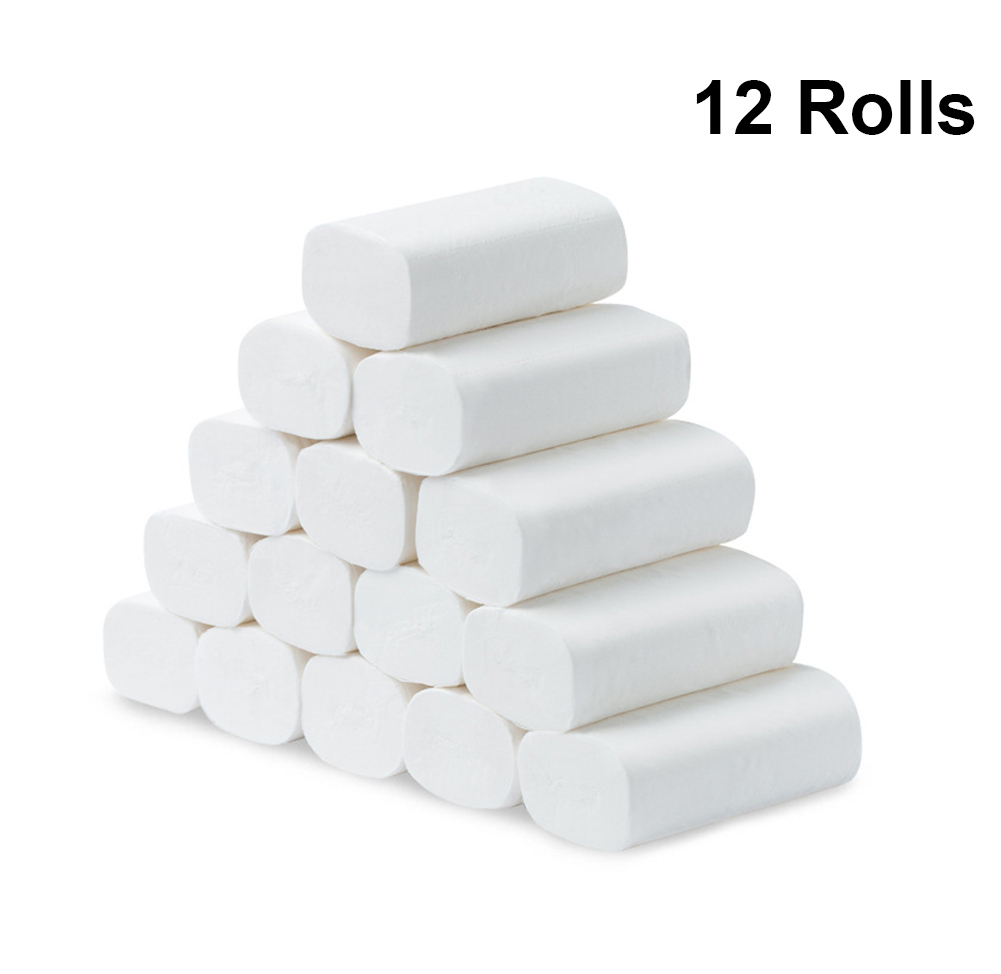 10 Rolls Soft Toilet Paper Roll Paper Tissue Paper Roll 4 Layer Thickened Household Paper Wetable Paper For House Nakin Paper: Default Title