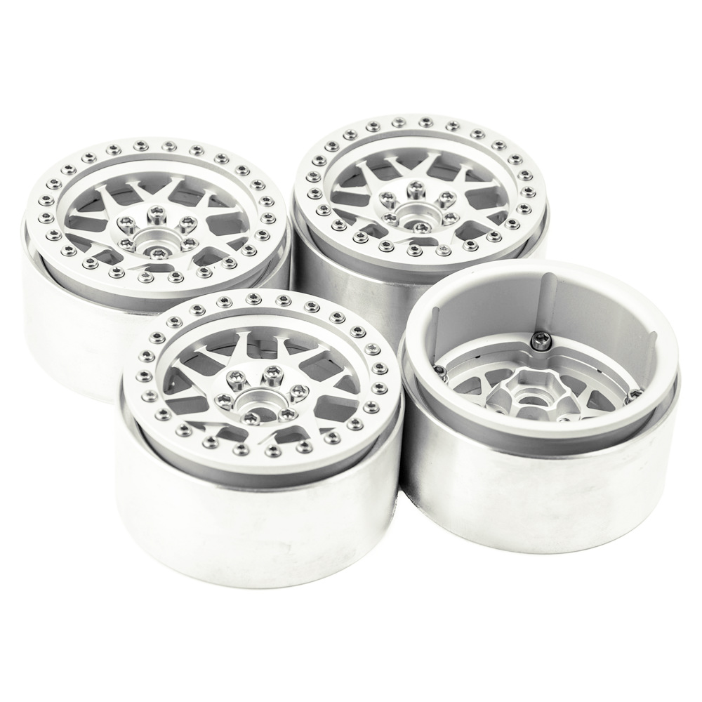 AXSPEED 4 llantas de Metal de 1,9 "/2,2 pulgadas Beadlock 25/35mm para Axial SCX10 Wraith TRX-4 D90 1/10 coche trepador de control remoto piezas de mejora: Multicolor
