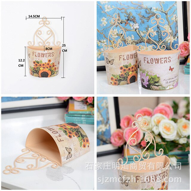 Wall Hanging Planter Plant Pot Trough Garden Fence Balcony Railing Flower Basket Plastic Flower Pots Flowers Bucket Home Decor: A