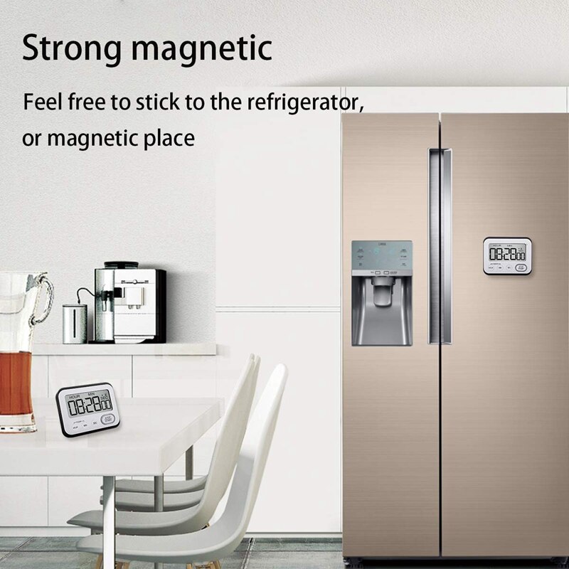 Digital Kitchen Countdown Timer: Teachers Clroom Counter Large LCD Loud netic Clip Kids Simple Clock Mini Small Stopwa