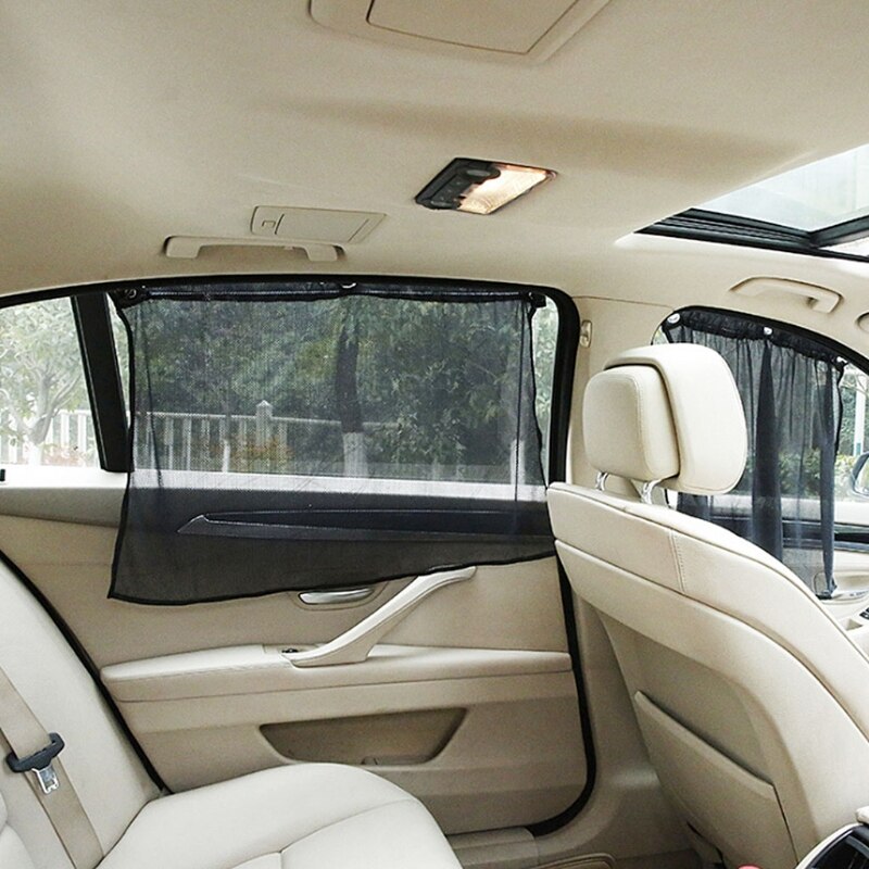 2 Pcs Auto Opvouwbaar Gordijn Side Window Auto Zonnescherm Gordijn Voorruit Mesh Gordijn Blind