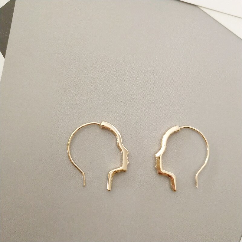 10 Paar/partij Mode-sieraden Metal Abstract Overzicht Hoofd Gezicht Oorbellen Voor Vrouwen