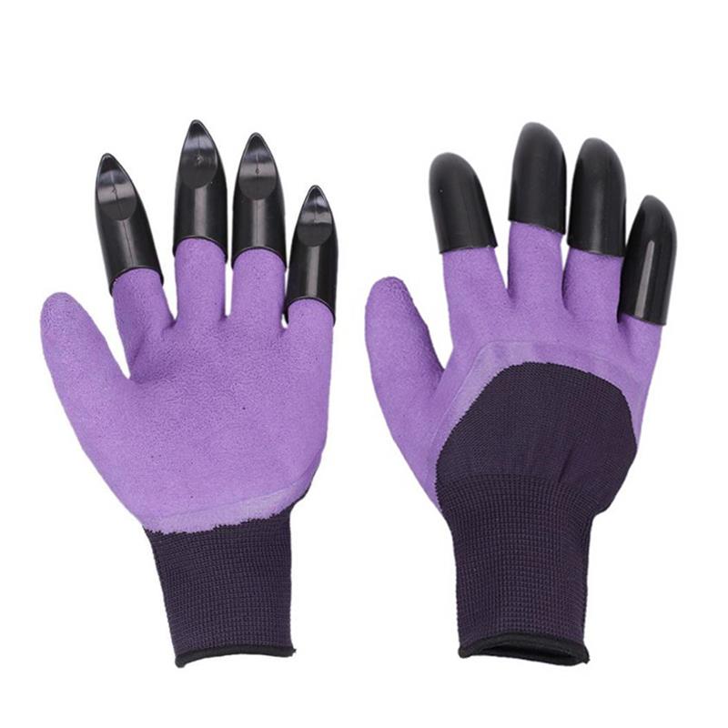 Guantes de jardín con garras, manoplas de goma de plástico ABS para jardinería, excavación, plantación, producto duradero para el hogar, 1 par: 04 8 Claws