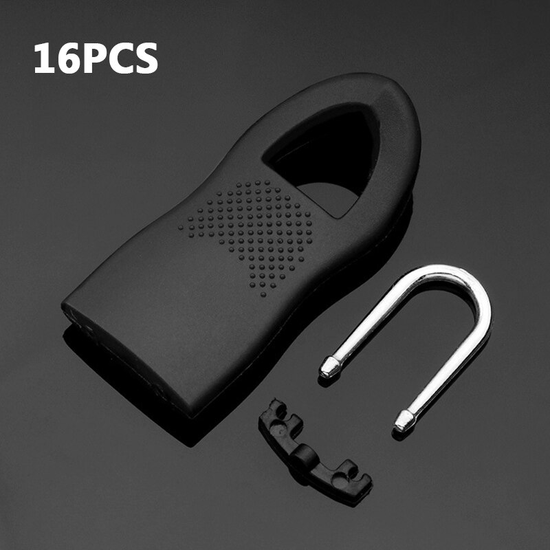 Étiquettes de rechange à fermeture éclair pour vêtements, fixation à glissière noire pour sac de voyage, valise, vêtements, tente, sac à dos, outils de couture: Black B style 16pcs