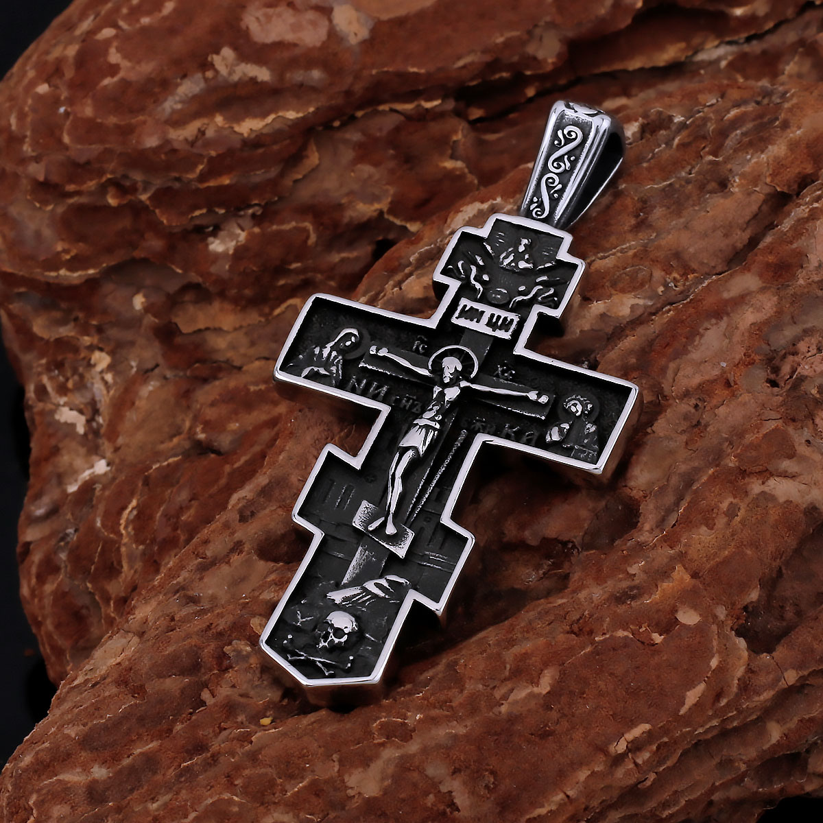 Vintage roestvrijstalen religieuze kruisketting mannen vrouwen christelijke Jezus hanger gemengde gouden kleur ketting sieraden cadeau
