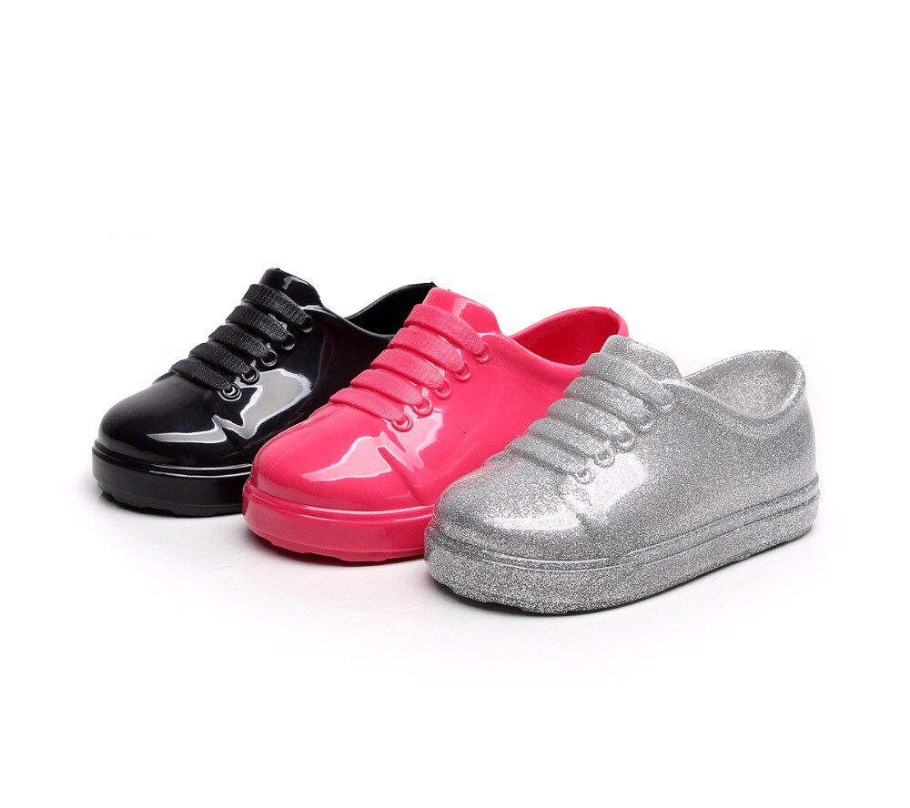 Lente Jongen Meisjes Gelei Schoenen Kinderen Patent Pvc Waterdichte Schoenen Kleine Prinses Schoenen Student Kant Schoenen MN009