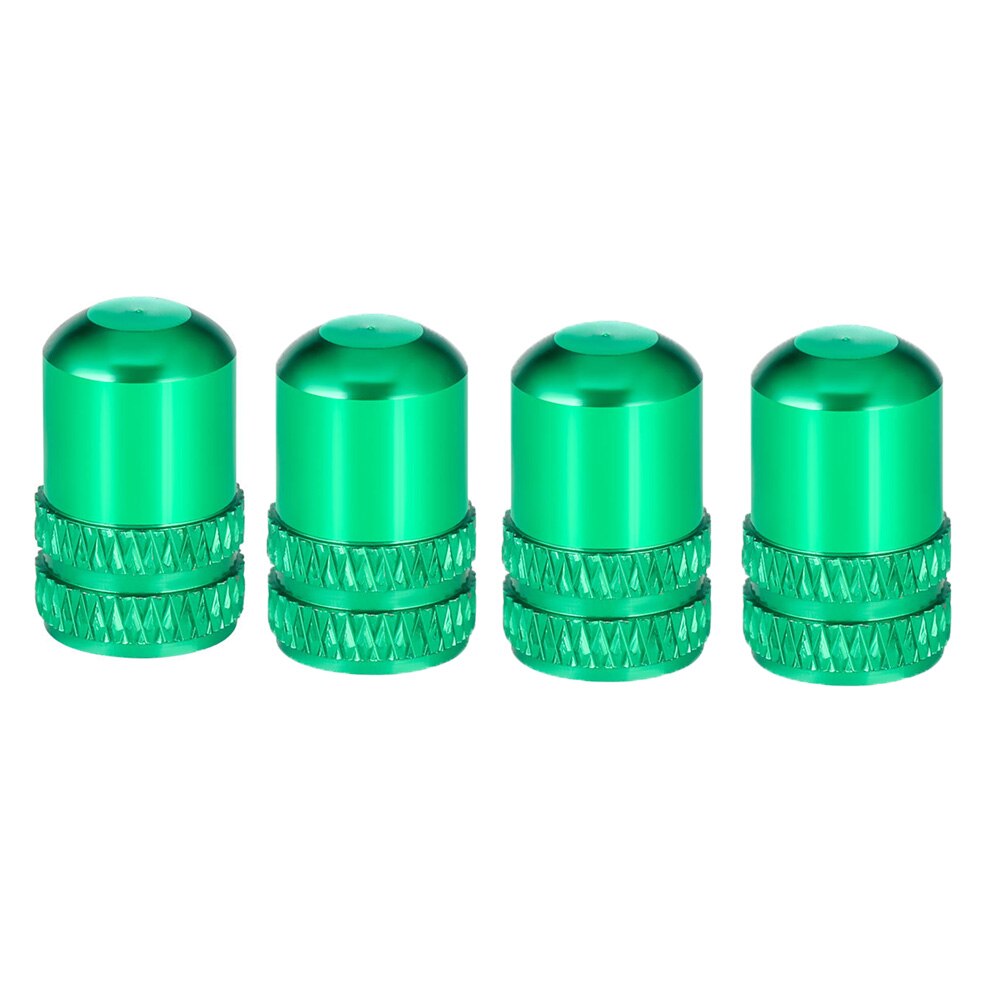 4 pezzi MTB Mountain Bike in lega di alluminio antipolvere tappo valvola valvola pneumatici tappi aria valvole copertura accessori ciclismo: green Schrader Valve