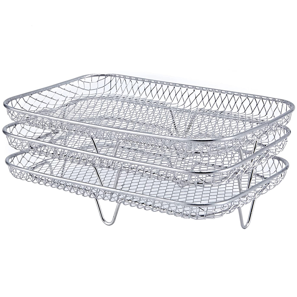 Rack para fritadeira a ar, aço inoxidável, bandeja para cozinhar a vapor, acessórios para fritadeira a ar, assadeira, churrasqueira, grelha, assar, ferramentas de cozinha: Verde claro