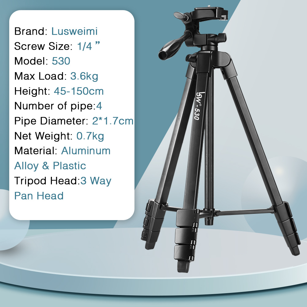 Tripod for Camera Tablet 60-Inch/150cm Aluminum Phone Tripod for Phone /iPad/ DSLR Camera with remote control Mount Holder