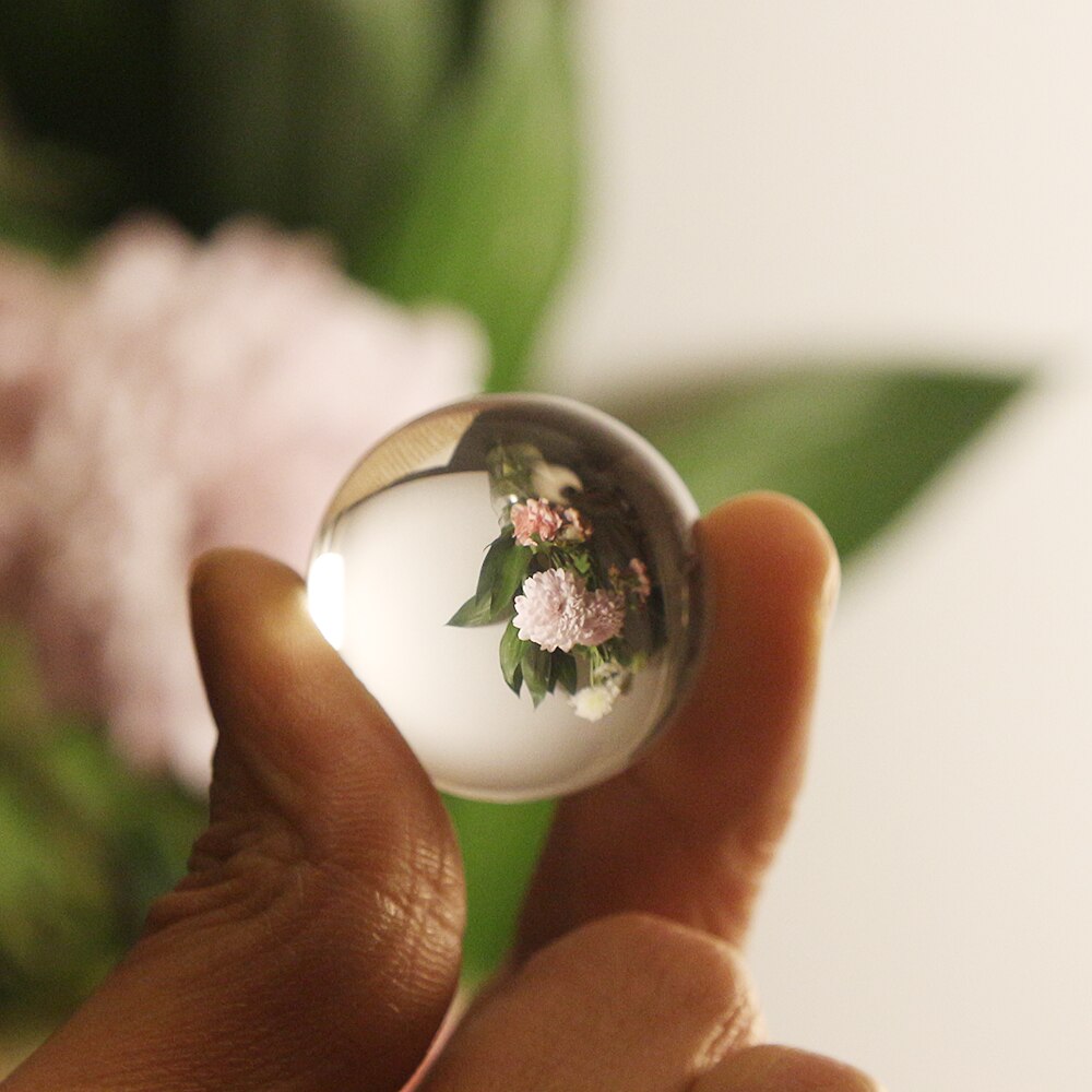 Kristallobjektiv kulfotografering 30/40/60mm klara feng shui magiska glaskulor med låda för fotograf för skrivbordskontor
