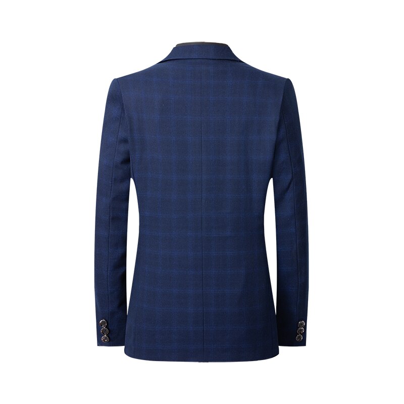 Klassieke Mannen Plaid Pak Mode Business Casual Slim Fit Blazer Jasje Man Kleding