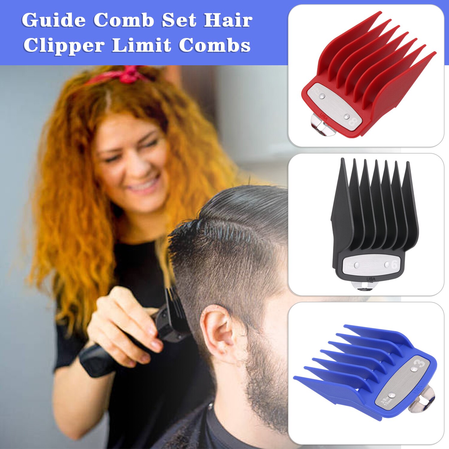 8 maten Gids Kam Set Tondeuse Snijden Kammen Gids Attachment Limiet Kammen Kapper Vervanging Haar Styling Tool Salon