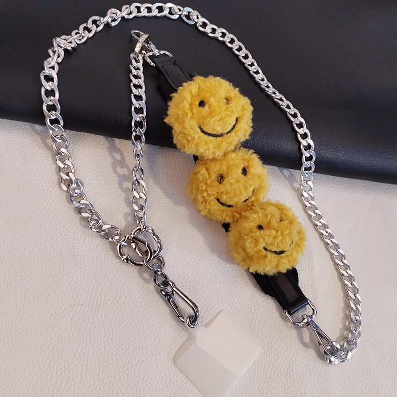 Lanyard Hair Ball Decoration Pendant Metal Chain Removal Hook Mobile Phone Lanyard Crossbody Long Section with Clip Universal: Default Title