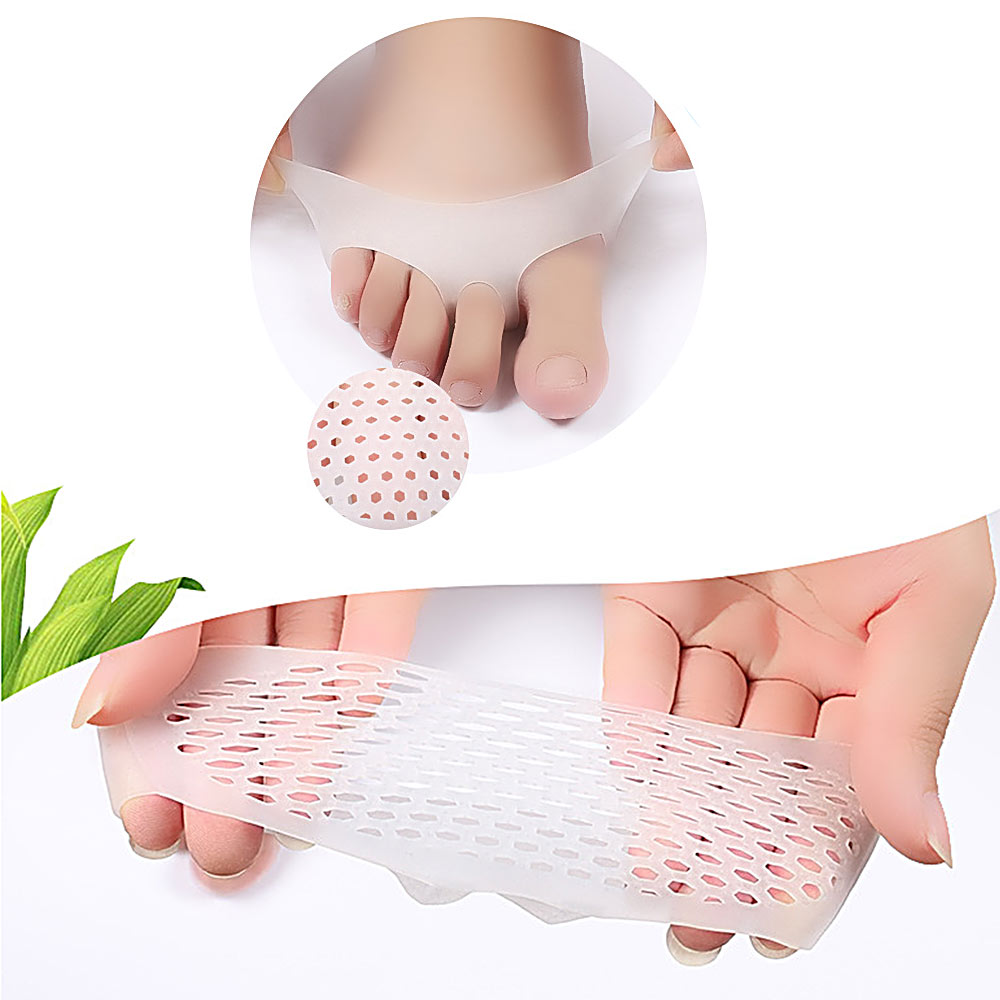 1 paar Rosa Silikon Gel Vorfuß Kissen Pads Schmerzen Linderung Atmungsaktive Schutz für Frauen Fußpflege Pads Ball von Fuß