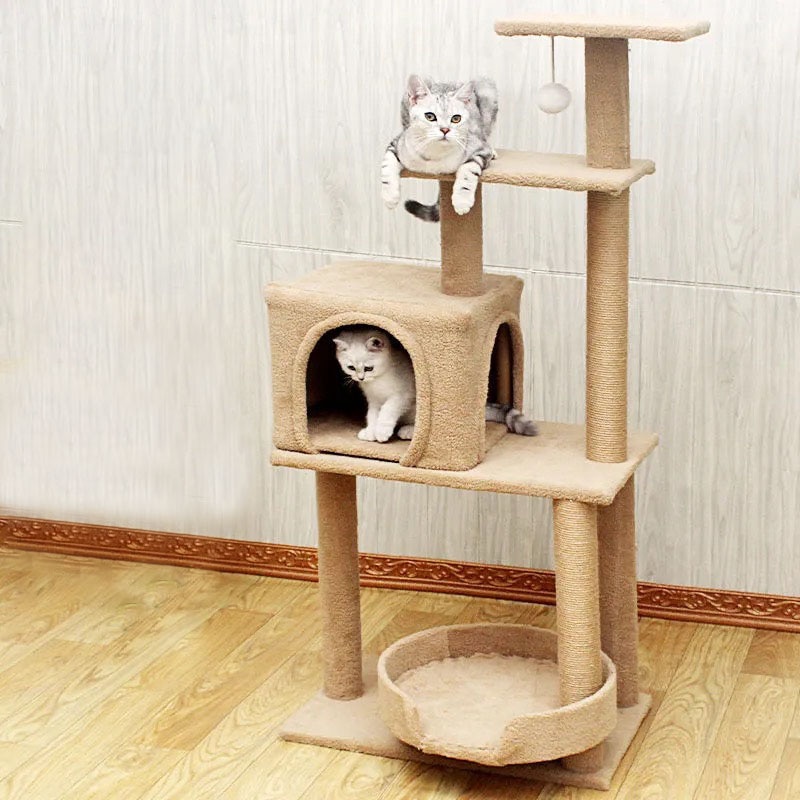Pet Products Modern Luxury Large Wood Cat Climbing Tower Tree House For Cat