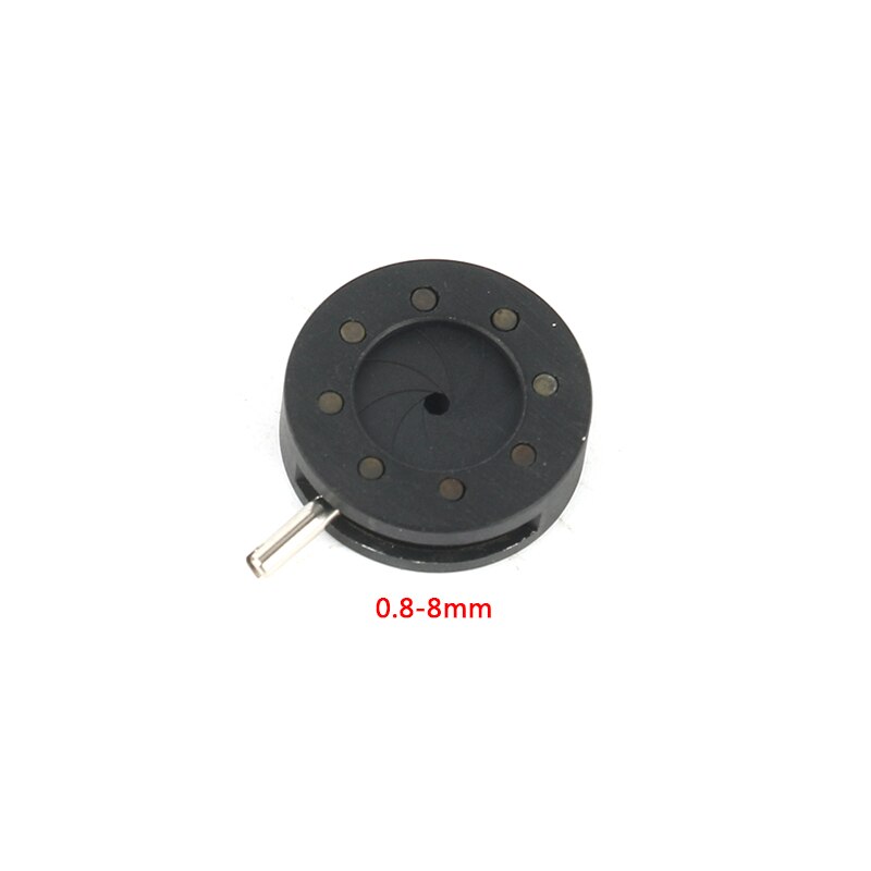 Diameter 8mm 12mm justerbar optisk irisblænde linsestråleblændekondensator til digitalkamera mikroskopadapter: 1-8mm