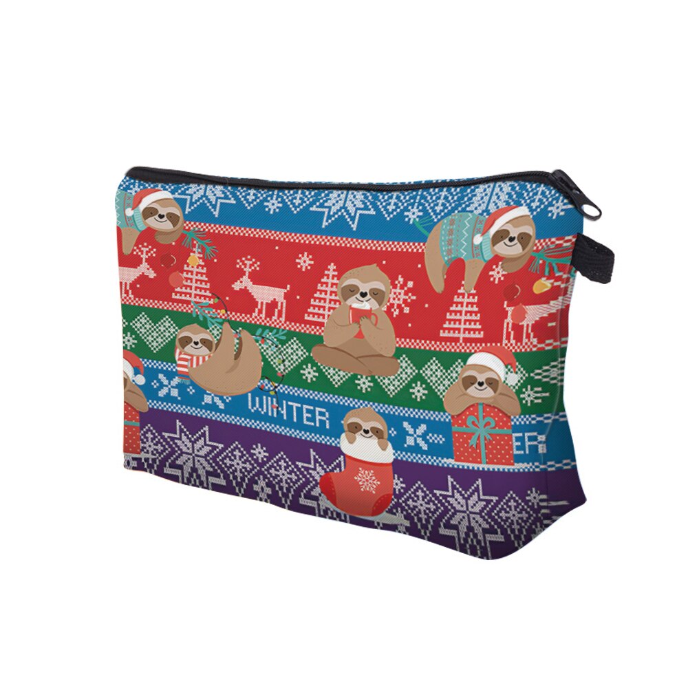 Deanfun flerfarget kosmetisk posere 3d trykt søt dovendyr toalettmappe kvinnelige bærbare uformelt vesker 52535