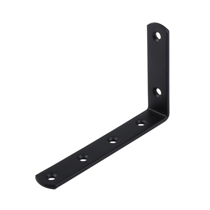 Angle steel thickened L right angle bracket 90 degree black shelf bracket connector iron angle code hardware DIY Storage bracket