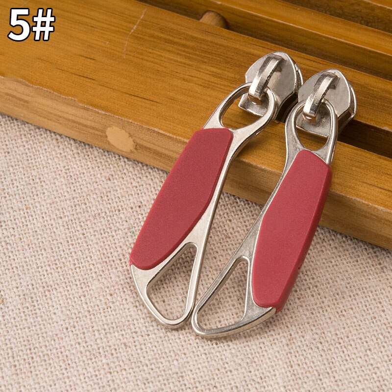 1pair 5# 8# Zipper Sliders for Nylon Zipper Luggage Bag Zipper Head Handbag Password Lock Zipper Repair Kits Accessories: No5red