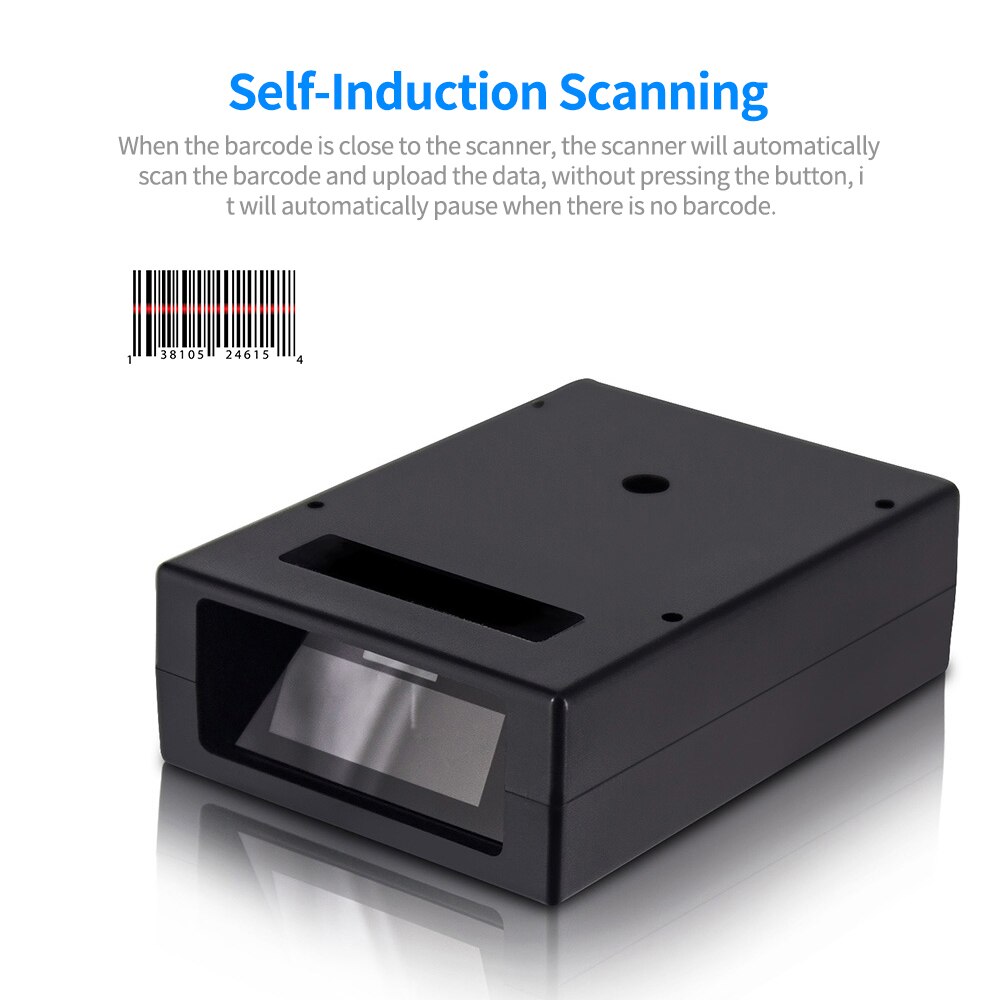 1D USB Wired Embedded Box Bar Code Scanner Barcode Scanner Self-Induction 1D Bar Code Reader Scanner for Supermarket Bookstore