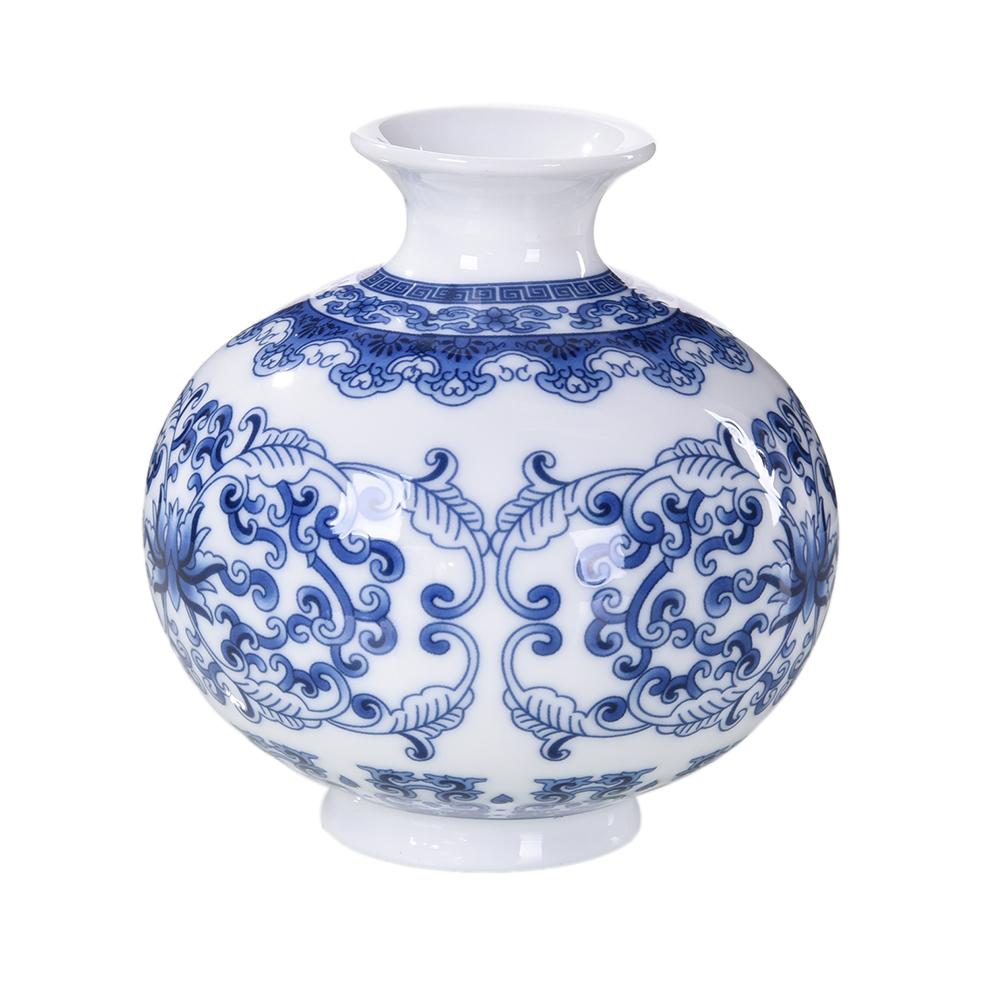 Jarrón decorativo Vintage chino de porcelana azul y blanca, jarrón de Arte de cerámica, jarrones decorativos para Decoración de mesa de hogar