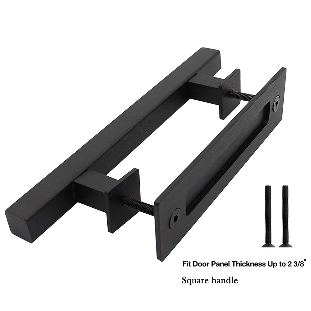 Carbon Steel Sliding Barn Door Pull Handle Wood Door Handle Black Door Handles For Interior Doors Handle: carbon steel square