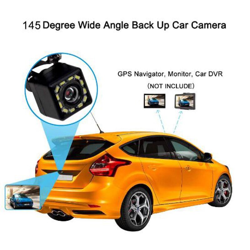 Car Rear View Backup Camera Parking Reverse Back Up Camera Waterproof CMOS 12LED