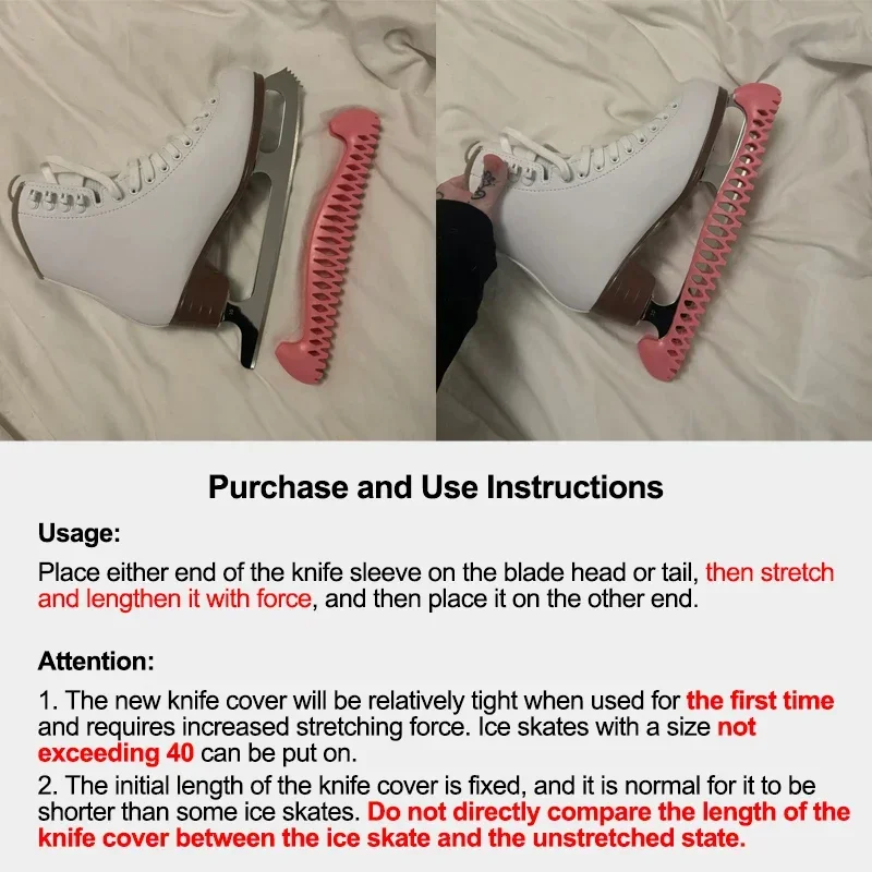 1 Pair Ice Hockey Figure Skate Blade Covers Adjustable TPU Material Ice Skate Blade Guards Ice Knife Blade Guard Skate Protector