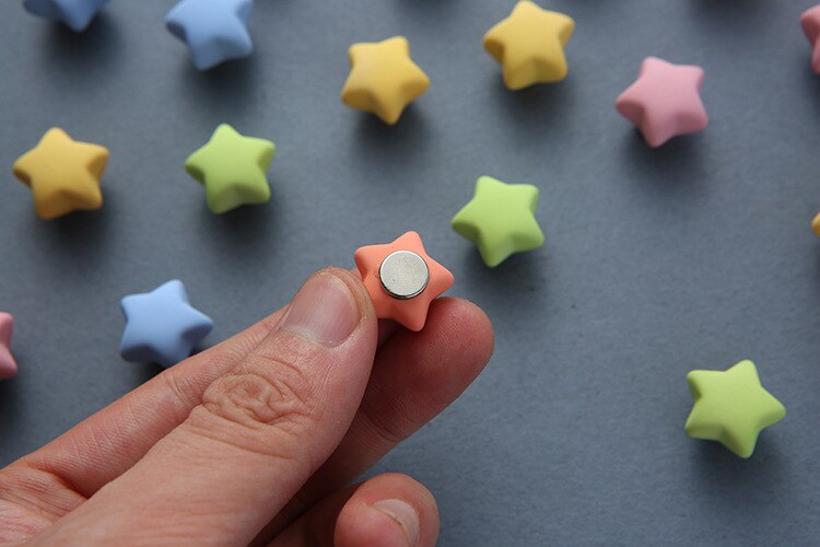 Pegatinas magnéticas de Mini estrellas para niños, imanes de nevera, decoración creativa 3D de estrellas para pizarra