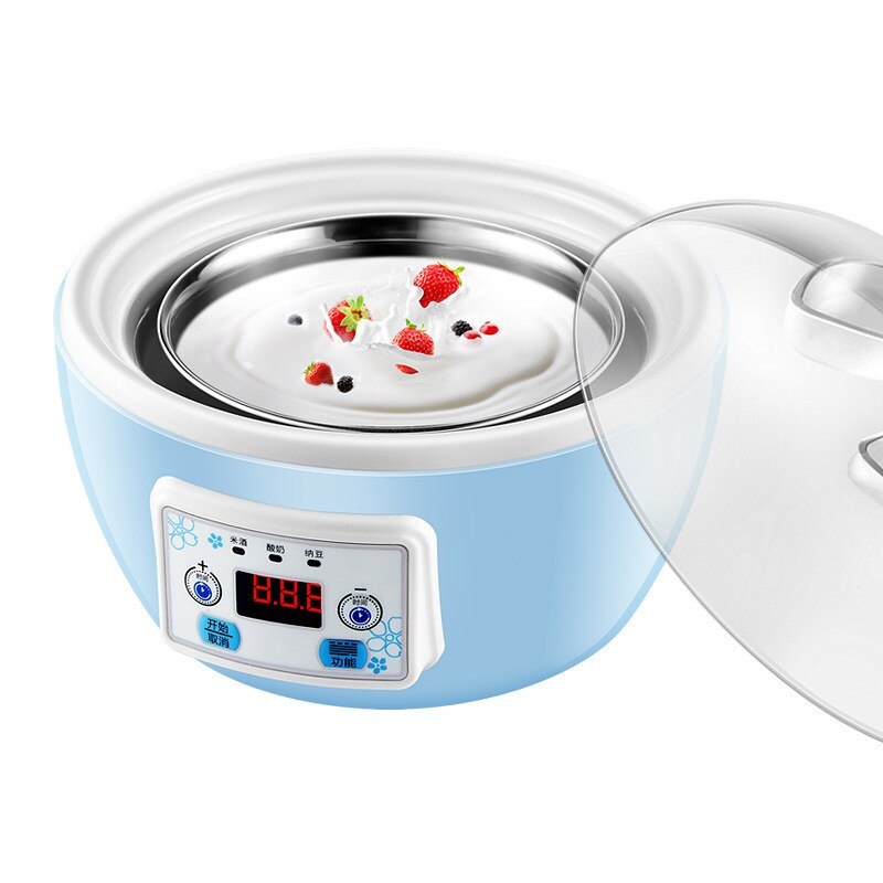 1l yoghurt maker 20w 220v 50hz elektrisk automatisk yoghurt maker maskine plast liner yoghurt diy værktøj køkken apparater