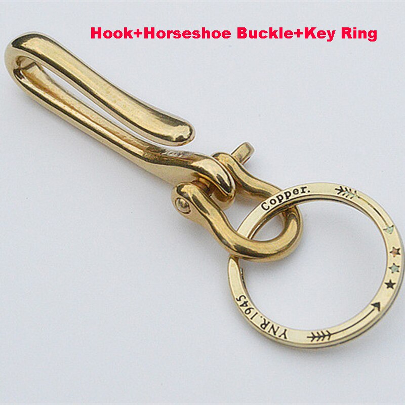 Crochet pour porte-clés | Ceinture en laiton, crochet U avec manille, crochet pour poisson, crochet pour chaîne en cuir 73*16/61*15/50*14mm 1 pièce: Ltype buckle keyring