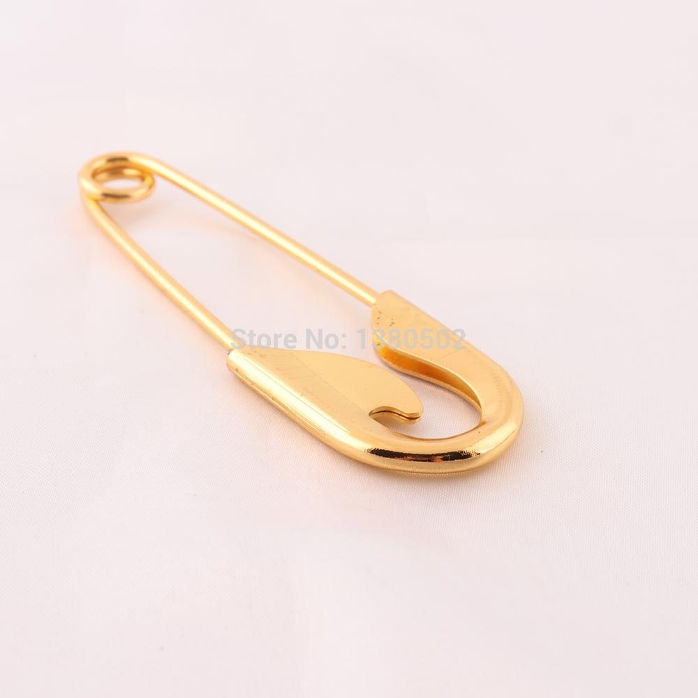 2 stks/partij grote 98mm Top Goud Kleur Metalen Veiligheidsspelden Broche Pins Voor Gordijn