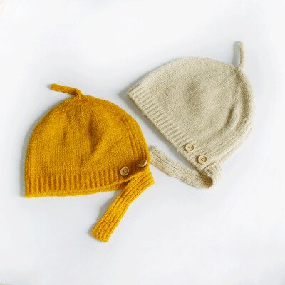 Geborduurde letters effen kinderwintermuts wollen streep gebreide kindermuts gehaakte meisjesmutsen winter jongensmuts babymutsen