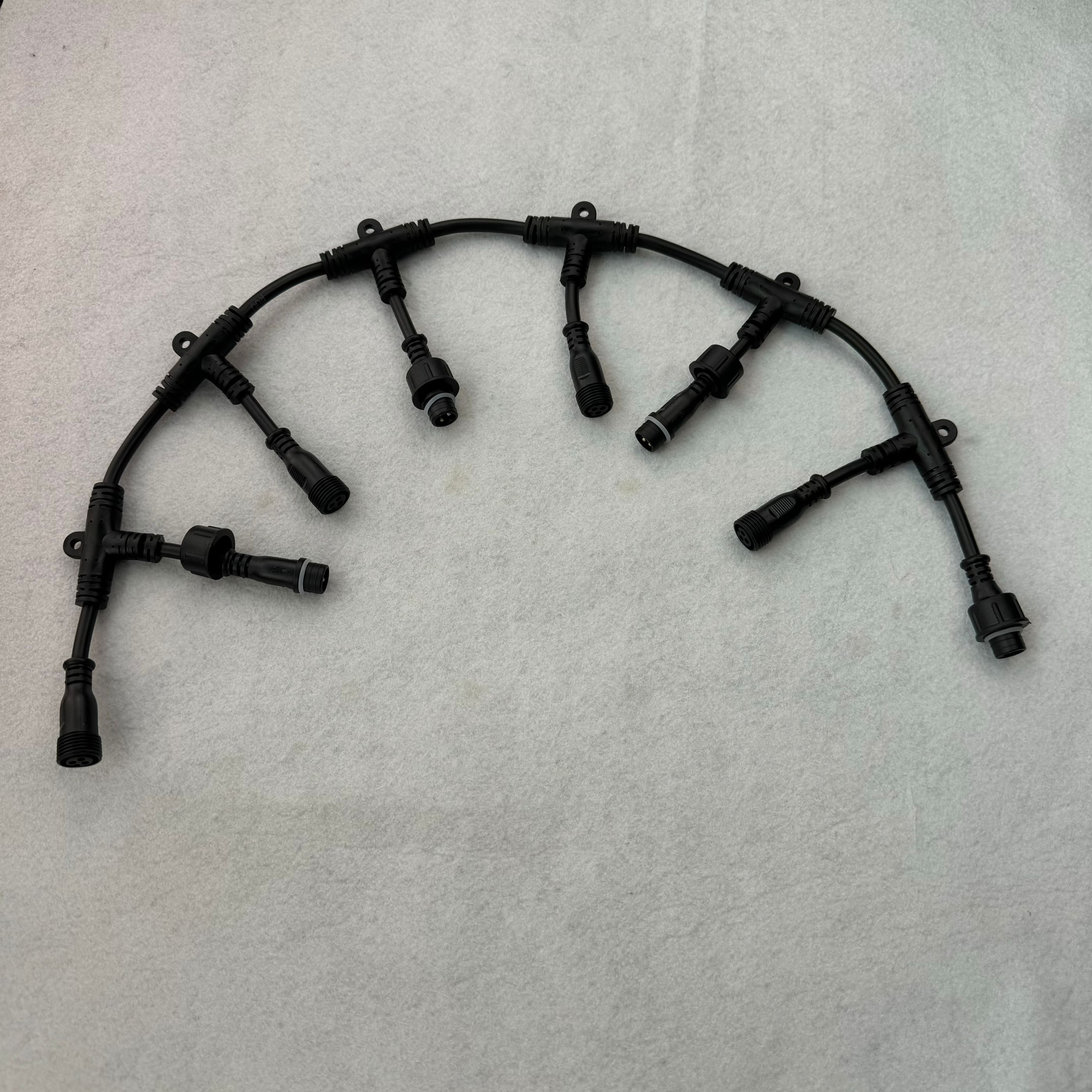 (3-3-3-3-3-3-3-3)13.5mm raggio Wu/xConnect connettore a t impermeabile a 3spillo cavo di distribuzione dell'alimentazione rotondo nero per l'uso della tenda dei semi: Grigio scuro