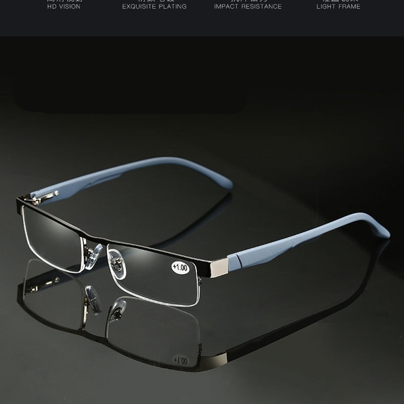 Higodoy Metall Lesebrille Männer Frauen Brillen Klare Linse Presbyopie + 1,0