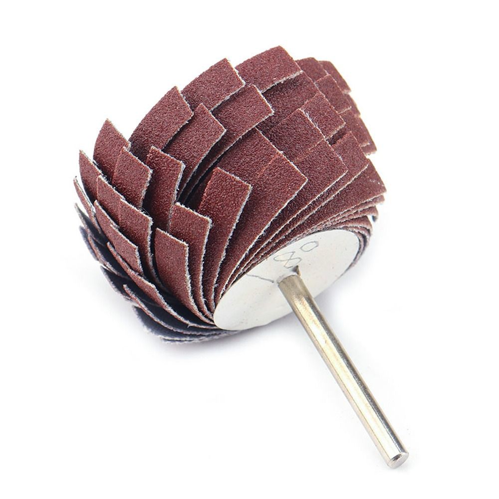 80~600 Grit 3mm Shank Sanding Cloth Wheel Abrasive Grinding Derusting Buffing Polishing Burr Removal Emery Paper Curved Surface