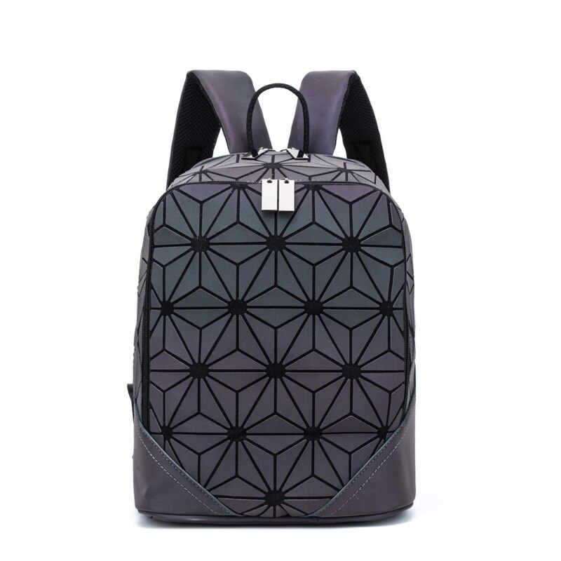 Neue Bao Tasche Leucht Rucksäcke Frauen Kordelzug Mädchen Täglichen Rucksack Schule Weibliche Geometrie Klapp Schüler der Schule Taschen: C