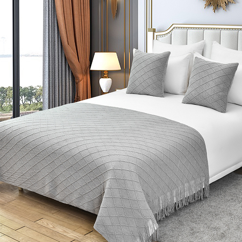 1 Peça de Colchas e Cobertores Modernos de Cor Sólida com Borlas, para o Pé da Cama, Tamanhos Queen e King, Decoração para Casa: 30*220 centímetros / VIOLETA/Violeta